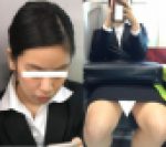 (電車対面）(顔出し)パンストあんよのひらき具合が…なんかいやらしい…リクルート女子大生さんを観察してみました!!