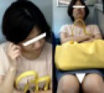 (電車対面）(顔出し)エッチなくちびるのショートカットOLさんの…無防備なお姿を観察してきました!!