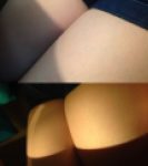 てっかてか光沢…卑猥すぎる太もも?