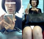 (電車対面）(顔出し)透き通るような色白なきれいなお肌の人妻さん…その貞淑でお上品…艶やかな雰囲気のご様子を観察してみました!!