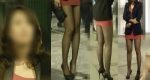 長身で極上美脚の薄黒パンストお姉さん