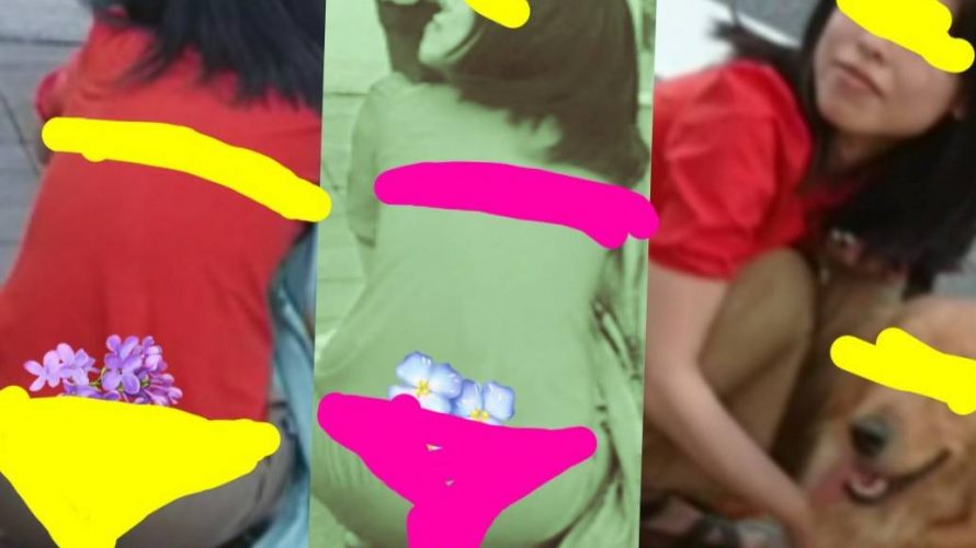 アナ◯ぱっくり、うん◯座りのお姉さん、それ、パンティラベルですか？