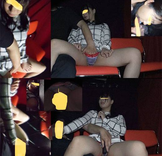 【痴漢映画館】激カワ美少女痴漢！耳に吐息を吹きかけられ悶絶イキ【痴漢SEX調教】