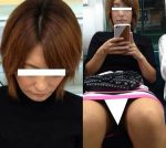 (電車対面）(顔出し)クールな感じの美人OLさん…くちびるがとってエッチな感じのお顔を…超近距離接写で観察してみました!!