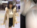 伝説的な美脚の巨乳お姉さんのスト越し白パンティ