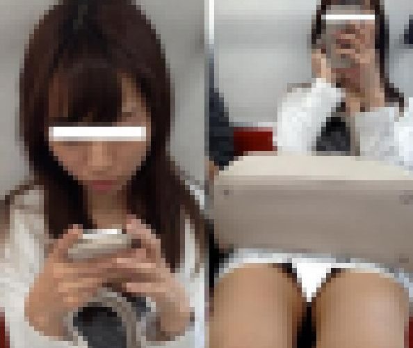 (電車対面）(顔出し)ロングヘア美人OLさんの休日…ミニタイトスカート▼ぞーん…ちらちらするパンスト○んてぃを観察してみました!