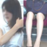 [4K動画][顔出し]OL作品史上1番の清楚美人!!しかも刺繍まで丸見えパ○ツ[アップあり]電車からの風景～