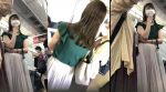 高身長高品質！モデル級清楚スーパーSS美女！可愛いピンクパンティ丸見え！ロングスカート直下型撮影！