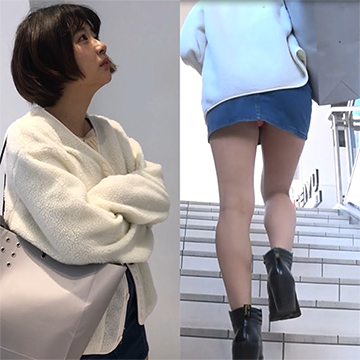 【盗撮】茶髪に近いほぼ黒髪ボブの美女を付け回して粘着盗撮！！！！