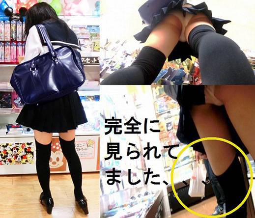 ◆油断し過ぎた故の大失態!ニーハイ制服娘に夢中で目撃されたパンチラ盗撮動画◆