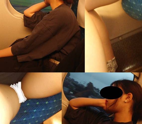 電車で対面　JDの太ももの間からいただきました