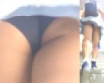 パンチラ盗撮 外人さん 隣に彼氏がいたけど構わずに黒パンツ盗撮