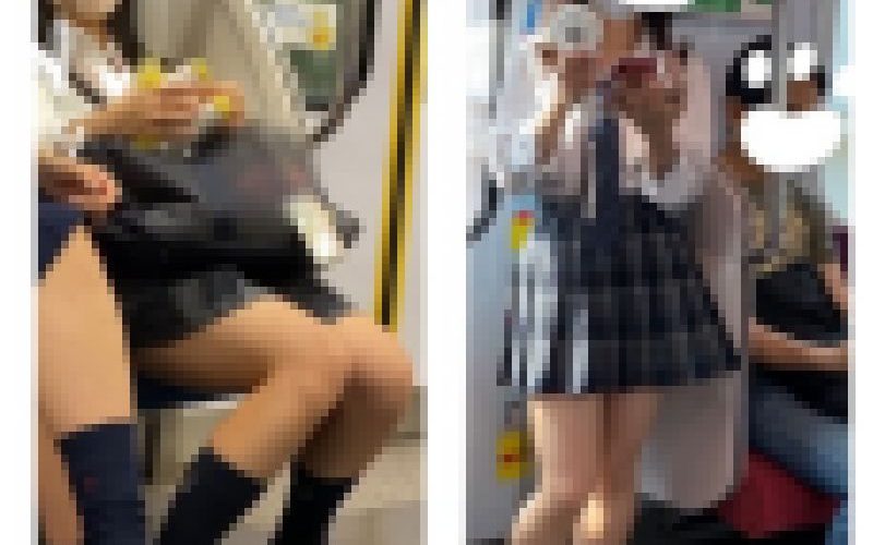 2名のJK風制服S級美女の対面エロ過ぎるミニスカ生脚106
