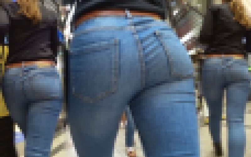 【フルHD 高画質】肉感お姉さんのジーンズヒップ！！左右に揺れ動くケツ肉が最高！！
