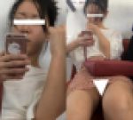 (電車対面）短めタイトスカートなのに…パンストあんよをくぱぁ～っとひろげちゃったOLさんを定点観察してみました