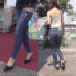 セクシーデニム＊可愛いスレンダーギャルの街歩き美尻追跡