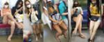 電車内のショーパン女～口隠して太もも隠さず③～