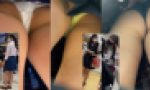 ３人のJK風の逆さパンチラ動画　２３７