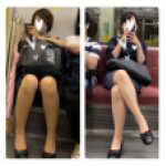 2名の美人OLお姉さんの対面エロすぎるパンスト美脚235