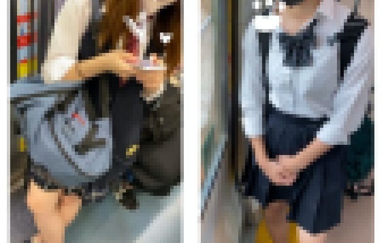 2名のJK風制服美女の対面エロ過ぎるミニスカ生脚124