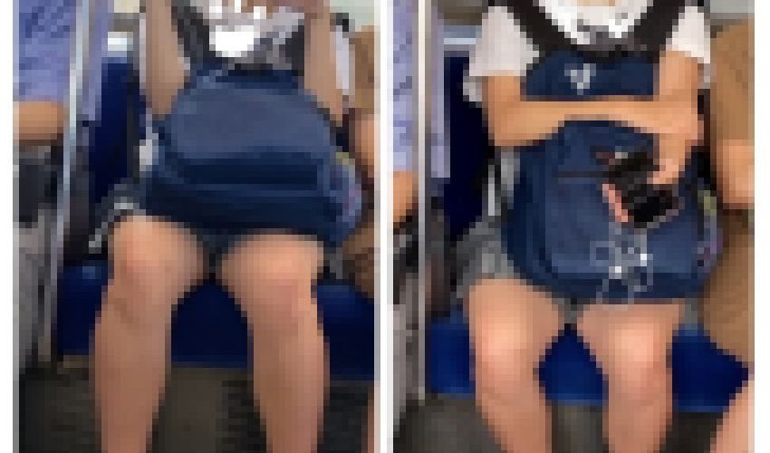 JK風制服美女の対面エロ過ぎるミニスカ生脚117