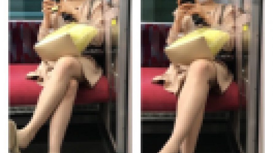 脚を組む美人お姉さんの対面エロすぎるパンスト美脚238