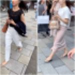 【2名・女子アナ風美女の着衣尻】