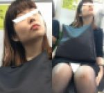 (電車対面）(顔出し）いつもとちょっと趣向を変えて…喪服と黒のパンストに身を包んだOLさんを観察してみました!!
