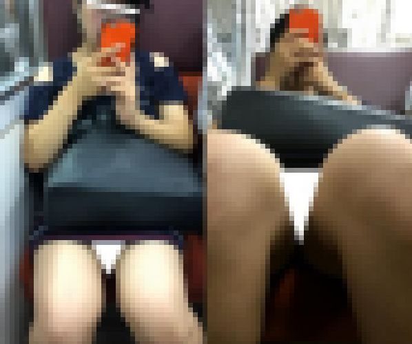 (電車対面）ノースリーブで肩を露出…ミニタイトでふとももをむき出し…布きれ一枚に身を包む…無防備な女子大生さんを観察してみました