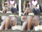 お座りお姉さん発見！！（ＦＨＤ）大変です！！パンツが見えてますよ１３３