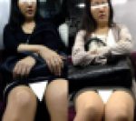 (電車対面）(顔出し）貞淑な感じなのに…短めタイトスカートがお好みの…えっちで熟な人妻OLさんを2日間に渡って追尾…観察してみま
