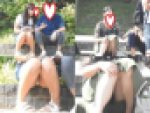 お座りお姉さん発見！！（ＦＨＤ）大変です！！パンツが見えてますよ１４５
