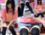 【無修正高画質】可愛いニーハイ女子のミニスカからぴちぴち白パンツ見えまくり極上対面パンチラ～FHD動画～