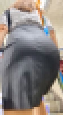 お姉さんの後ろ姿　１５４　エロ　OL　巨尻　階段上り　グレー　ミニタイトスカート