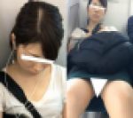 (電車対面）(顔出し）お仕事でお疲れのOLさん…うとうと…すやすや…最初から最後まで無防備にお股をひろげ続けるお姿を観察してみま