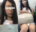 (電車対面）(顔出し）きれいな黒髪のロングヘアOLさんの…つやつやのピンクのルージュをまとった悩ましいくちびるを観察してみました