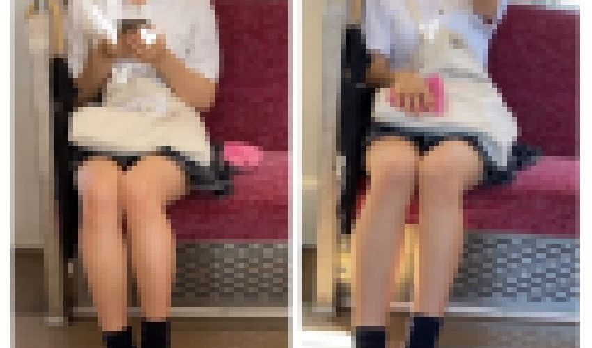 JK風制服S級美女の対面エロ過ぎるミニスカ生脚140