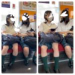仲良しJK風制服S級美女の対面エロ過ぎるミニスカ生脚139後編