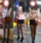 長身で黒パンスト美脚＆超ミニスカの美人お姉さん