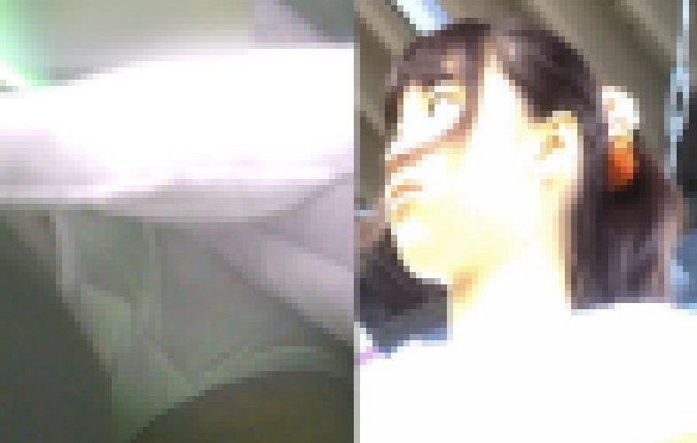 美少女なのでがっつり顔出し！ポニテJK赤外線逆さ撮り