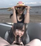 【屋外車中でフェラ?】【露出フェラ抜き】離島でGET素人娘?恥じらいフェラ露出♪最後は口まんこザーメン大放出