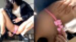 公開オナニー！？Tバックが食い込んだ股間をいじって身体を震わせる痴女！