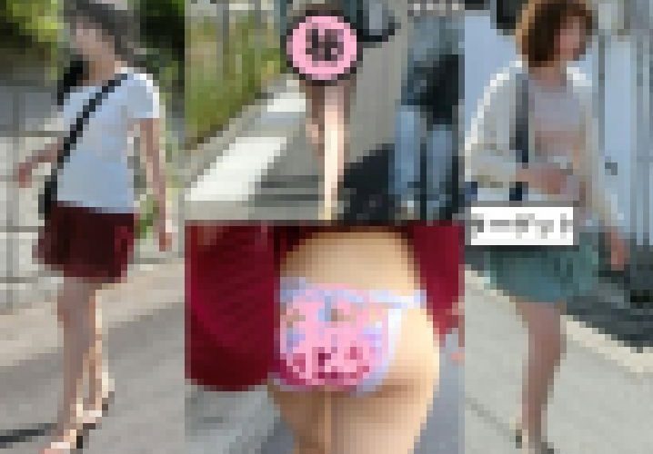 【ゲリラめくり2人セット】可愛い女子のパンツ丸出しめくり盗撮パンチラ動画セット