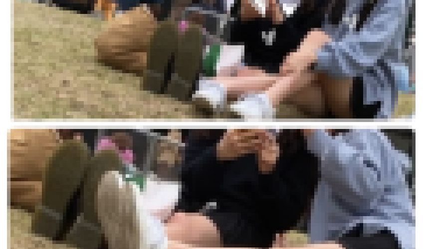 JK風仲良し美女のエロ過ぎるミニスカ座り生脚147