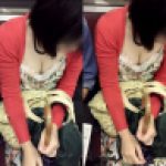 【胸チラHD画質】ガッキー似巨乳美女の胸チラ