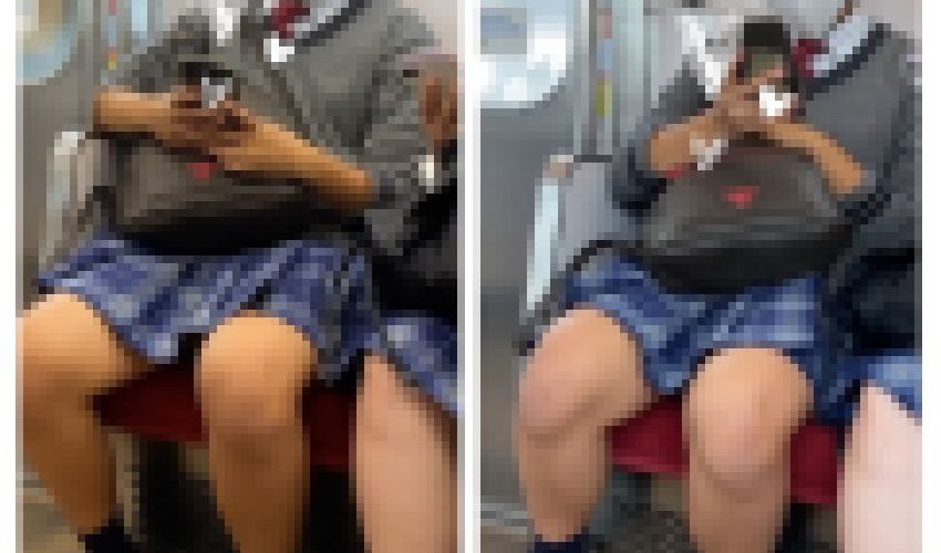 JK風制服美女の対面エロ過ぎるミニスカ生脚158