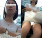 (電車対面）(顔出し）セミロングの…お顔がとってもえっちなOLおねいさん…デニムのミニタイト…無防備な▼ぞーんを観察してみました