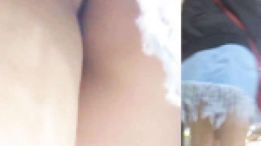 [★新作]パンチラ盗撮 OLさん 黒いTバックがデニム超ミニスカの中に