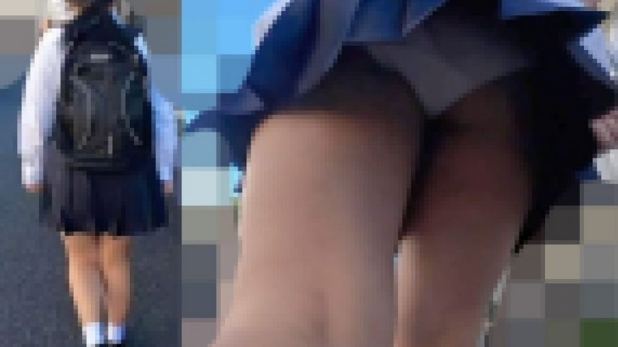 【痴漢#12】ブラウスがはちきれそうな巨乳JK逆さ撮り