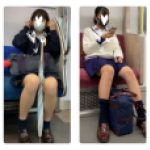2名のJK風制服美女の対面エロ過ぎるミニスカ生脚175